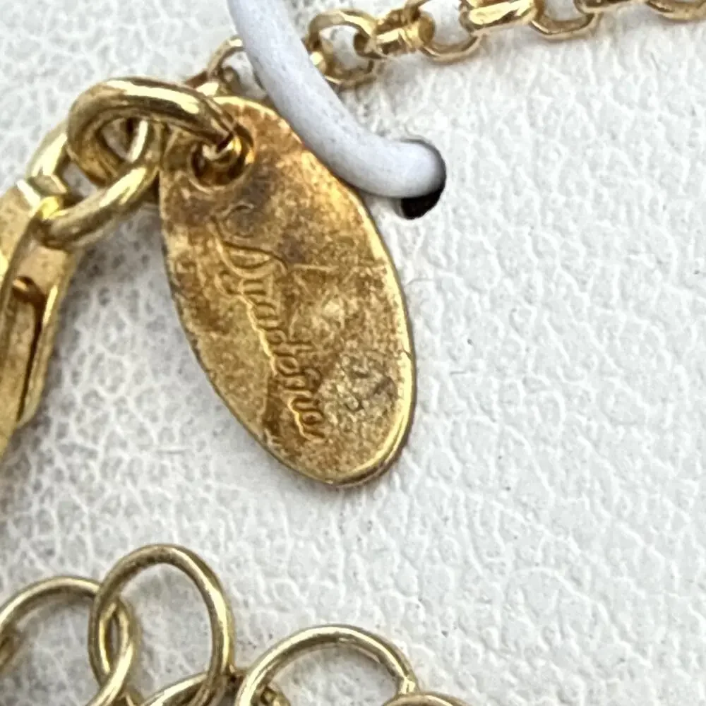 Mia Fiore Gold Plated Sterling Silver Beaded Cross Charm Bracelet 7+1